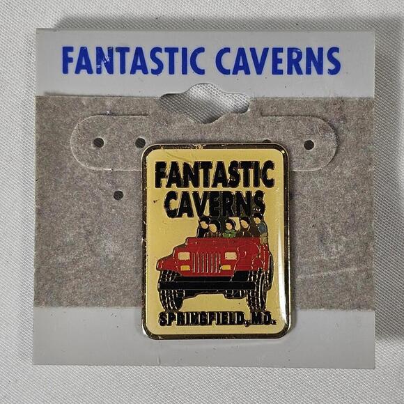 Other - Vintage Fantastic Caverns Ride Through Cave Springfield Missouri Hat Travel Pin